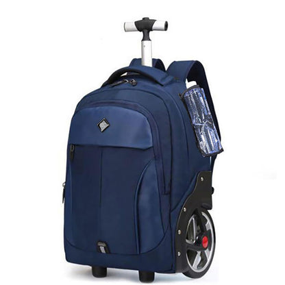 WMHYLYH Rolling Backpack with Wheels, Waterproof Backpack with Large Wheels for Business and Travel Commuter, Carry on Backpack with Laptop Compartment for Women and Men Adult (Blue, 20inch)