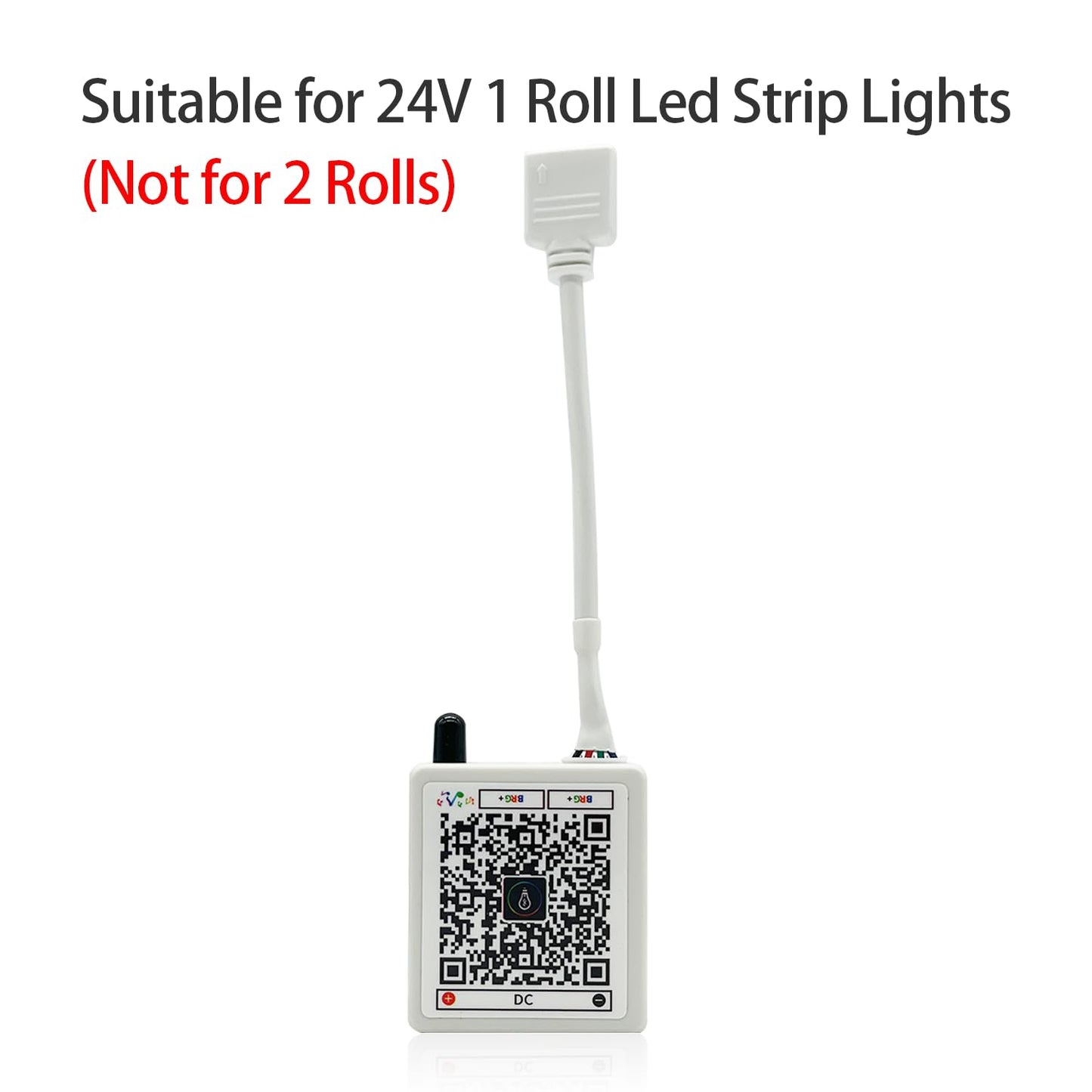 FONEWE 44 Key RGB LED Strip Lights IR Remote Control, Remote Receiver RGB LED Light Strip, 24V Power Adapter for LED Lights