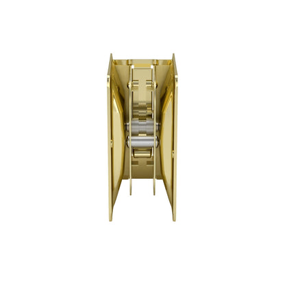 Onward 1700BPSBC Pocket Door Pull with Passage Lock-Rectangular, Brass