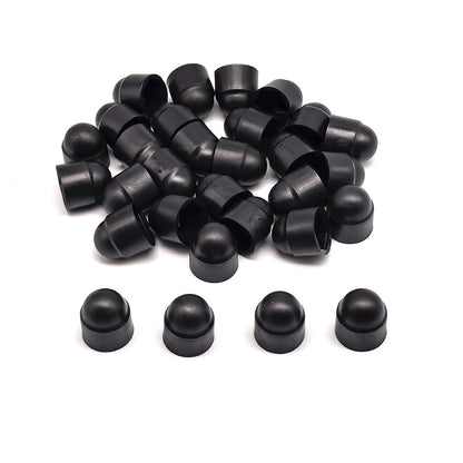 M6×10mm Hex Head Bolt Nut Protective Caps Hexagonal Screw Dome Protective Cap Covers Waterproof Decorative Cover 30 Pack (30, Black, M6*10mm)