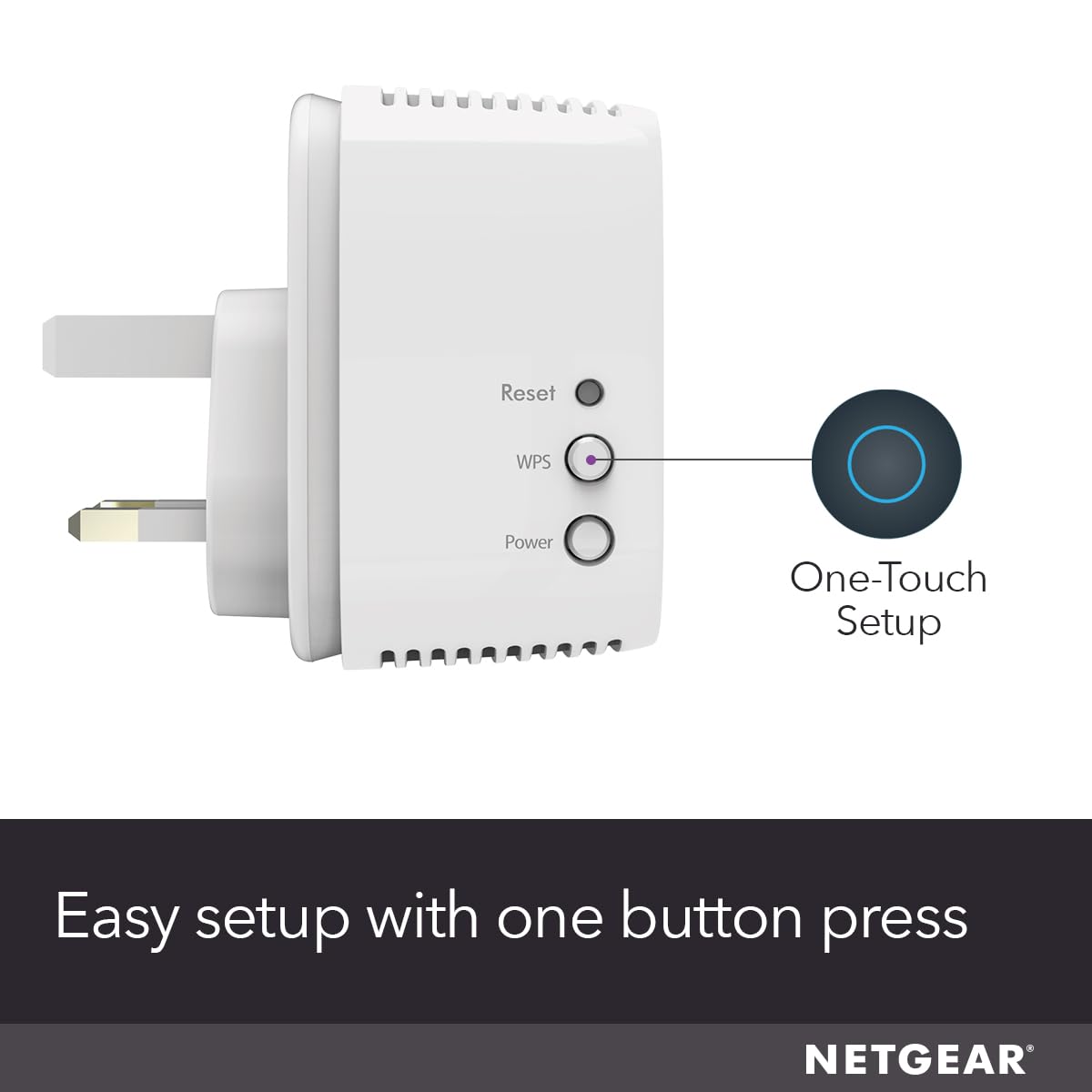 NETGEAR WiFi Extender Booster EX3110 | Dual Band Wifi Extender | Internet Booster | Works with any Wifi Router | Easy Setup UK Plug