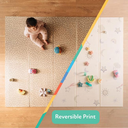 Nuby Foldable Reversible Play Mat - Easy Clean | Reversible | Waterproof | Suitable from Birth (Rainbow)