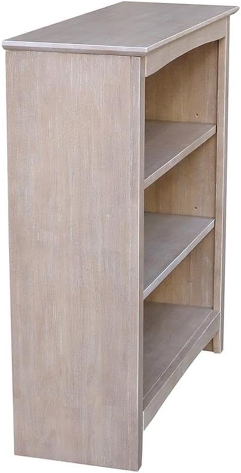 IC International Concepts, Shaker Solid Wood Bookcase, 2 Adjustable Shelves