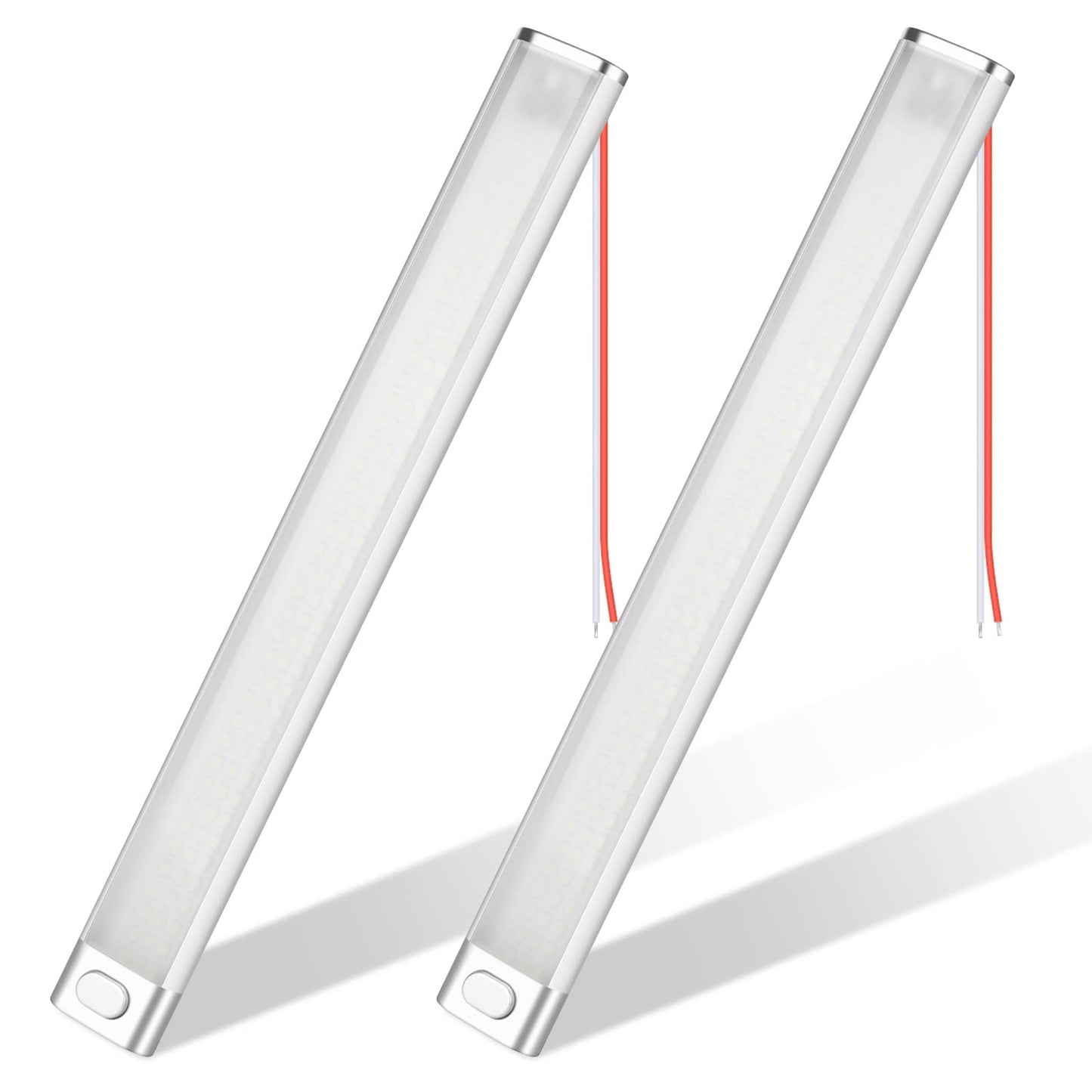 URAQT 12V LED Interior Lights Bar, 120 LED Universal Strip Light with On/Off Switch, 2 Pack Motorhome Interior Lights Ceiling Roof Lights Indoor for Camper Van Caravan RV Indoors Strip Light