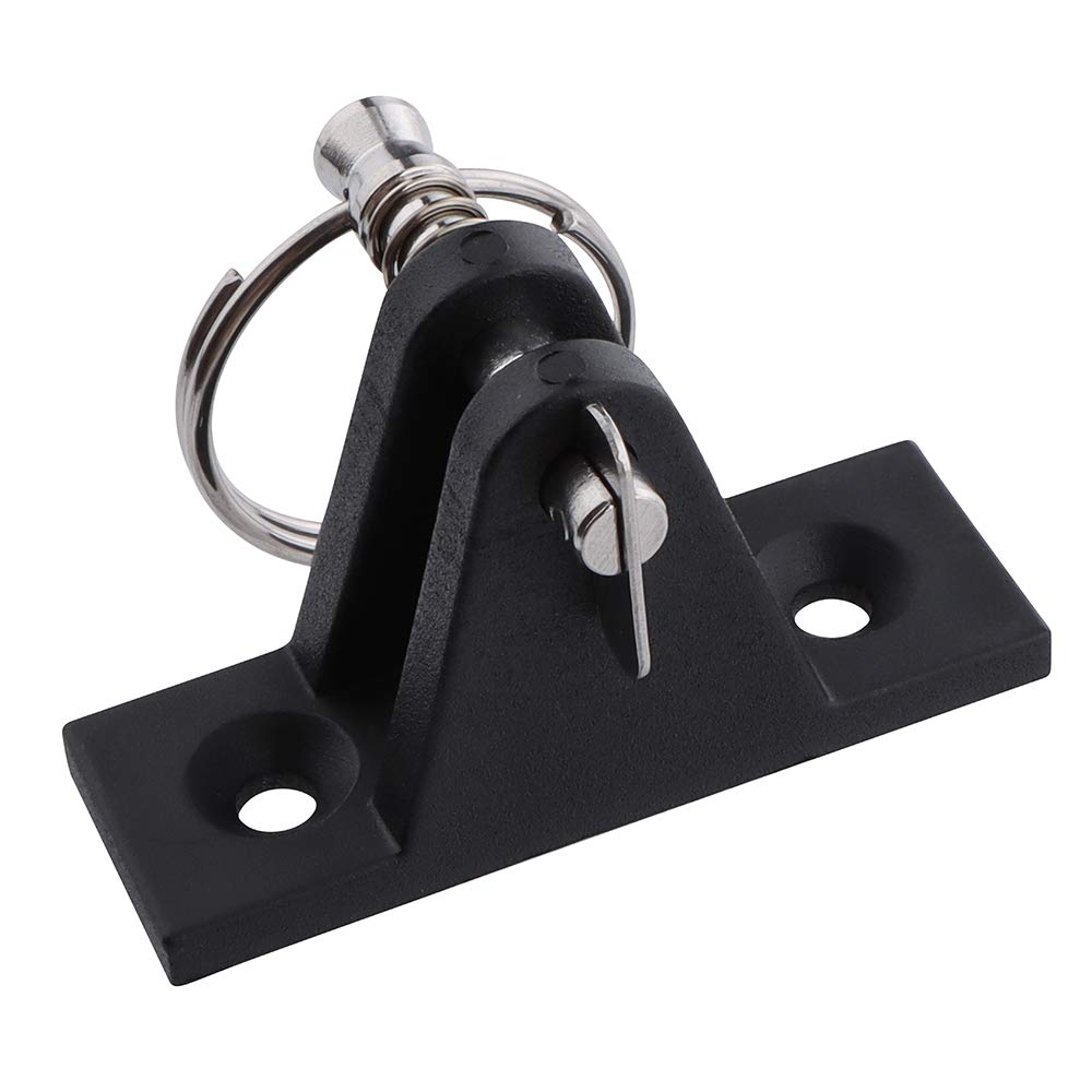 4 Pack Marine Grade Nylon Bimini Top 90°Plastic Deck Hinge with Pin and Ring, 316 Stainless Steel, Free Installation Screws