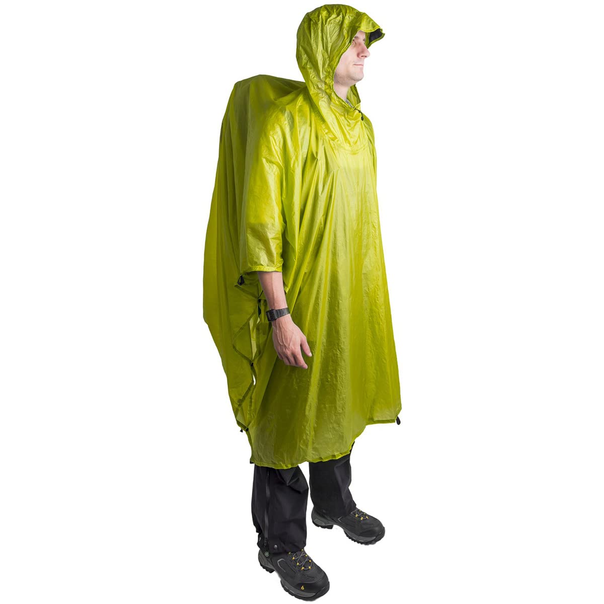 Sea to Summit Ultra-SIL Nano Tarp Poncho 4-in-1 Raincoat, Pack Cover, Groundsheet, and Shelter, Lime