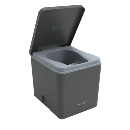 TRELINO Composting Toilet Evo M Gray, Portable Toilet for Camping & Outdoor, Odorless, 1.3 gal & 2.1 gal Capacity, 13 x 15.4 x 14.2 inches
