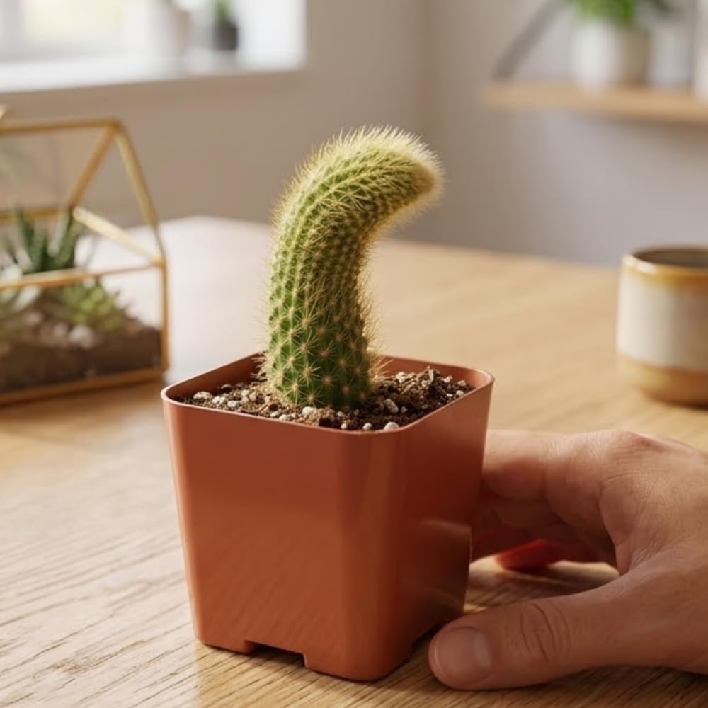 Monkey Tail Cactus Live Plant, Trailing Monkey Tail Cactus Plant, Houseplant Succulents in 2 Inch Pot for Indoor Outdoor Growing