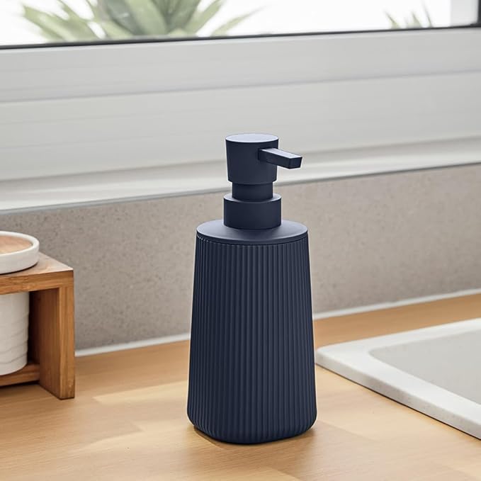 Small Soap Dispenser for Bathroom and Kitchen, Modern Farmhouse Striped Style