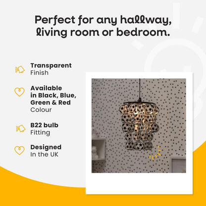 MiniSun | Black and White Football Ceiling Light Shade | Children's Lighting, Home Décor & Improvement Essential | 230mm Shade Width