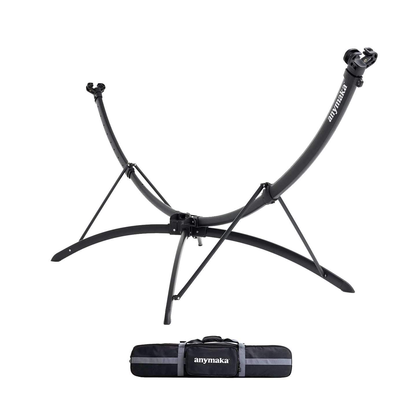 anymaka Set Up in 3 Seconds Adjustable Portable Aluminum Alloy Hammock Stand for Outside with Chair Mode & Lounge Mode up to 105'' (Hammock Stand Black)