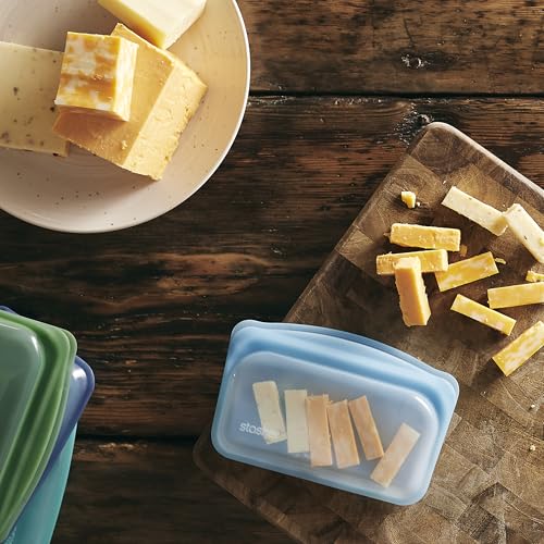 Stasher Premium Silicone Reusable Food Storage Bags, 2-Pack, Clear, Multi-Use Food Storage Bags, Lunch Bag, Travel Containers, BPA Free, Leak-free, Dishwasher-Safe, Eco-friendly