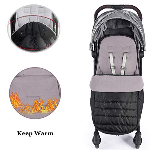 Cosytoes Footmuff, Fairy Baby Waterproof and Windproof,CosyToes Fleece Lined Universal Fitting for Pushchairs Strollers Prams Buggy (Grey)