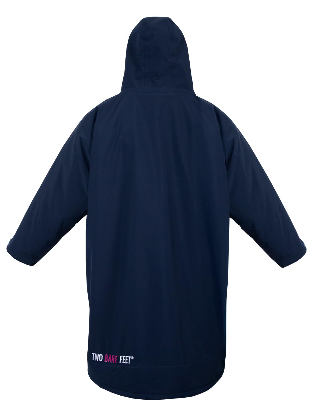 Two Bare Feet Waterproof Long Sleeve Changing Robe with Hood & Changing Mat, Sherpa Fleece Lining, Windproof, Warm, for Watersports, Swimming, Surfing, SUP (Small, Navy/Raspberry)