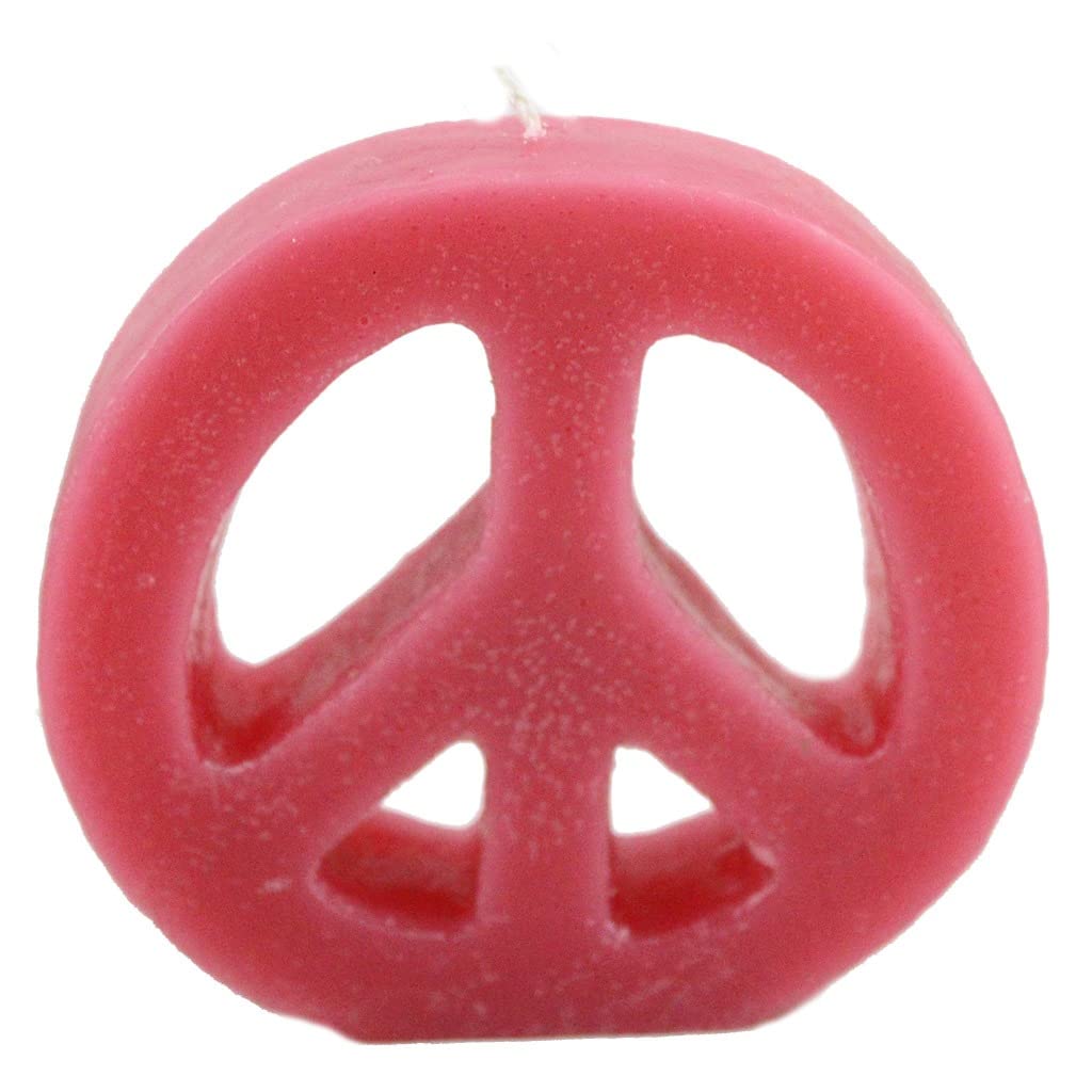 Candlestock Handmade Colorful Peace Sign Candle - Red - Yellow - Green - Blue - Lavender - Pink (Lavender)