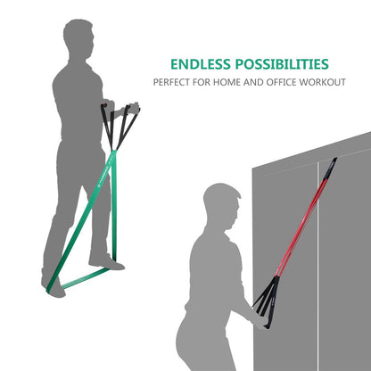 TOMSHOO 5Pcs Resistance Bands Pull Up Assistance Bands Workout Exercise Long Bands with Handles and Door Anchor Exercise Bands Resistance Bands Set for Men & Women Training