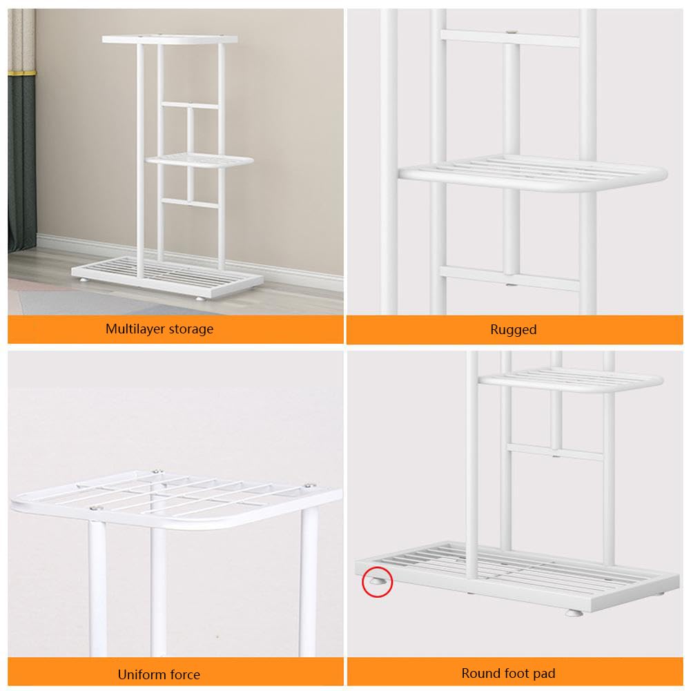Curtainboro 4 Tier Plant Stand, Heavy Duty Metal Rack, Metal Flower Pot Shelf Holder Clearance, Tall Corner Rack for Multiple Plants for Patio Garden Balcony Living Room Bedroom