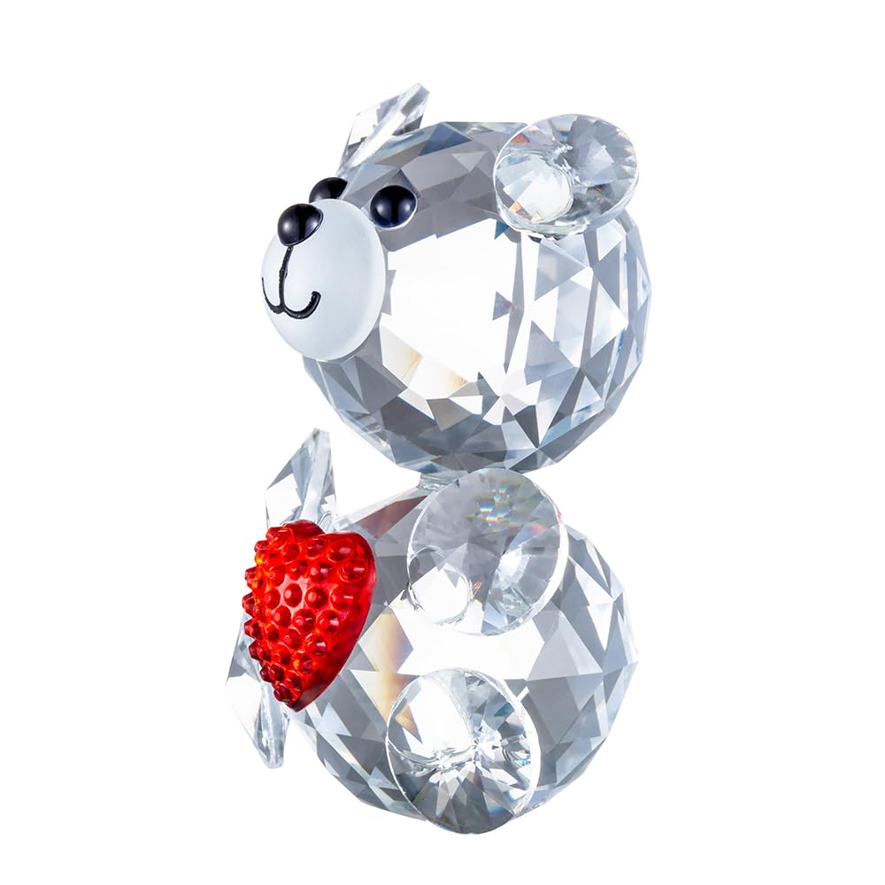 ZRENJHUS Crystal Bear Figurine Collection Pretty Glass Ornament Cute Statue Home Decor Table Animal Collectible Gift