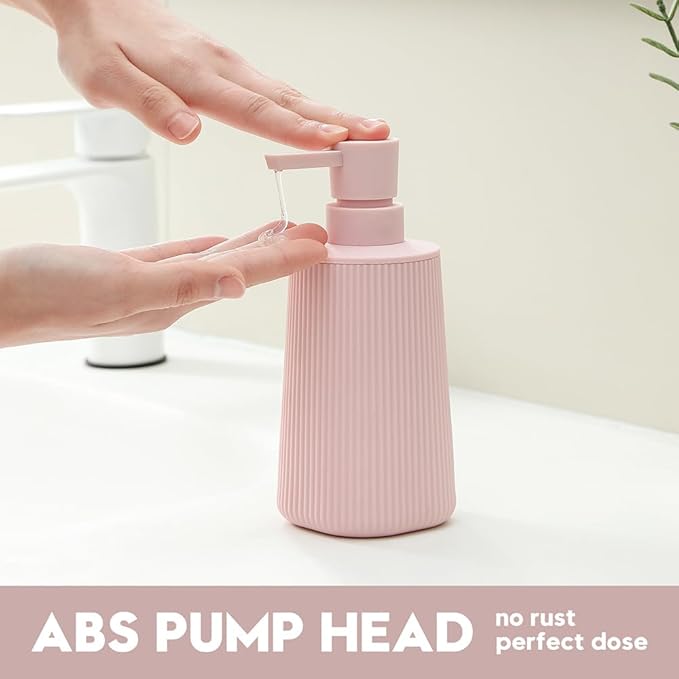 Small Soap Dispenser for Bathroom and Kitchen, Modern Farmhouse Striped Style