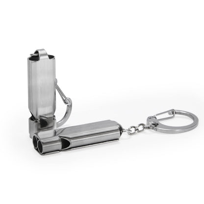 Whistle for Coaches Teachers, Emergency Survival Stainless Steel Whistles 2 Pack with Keychain for Referee Train Hiking Sports Boating Kayak Life Vest Jacket Lifeguard Outdoor Security (Silver)