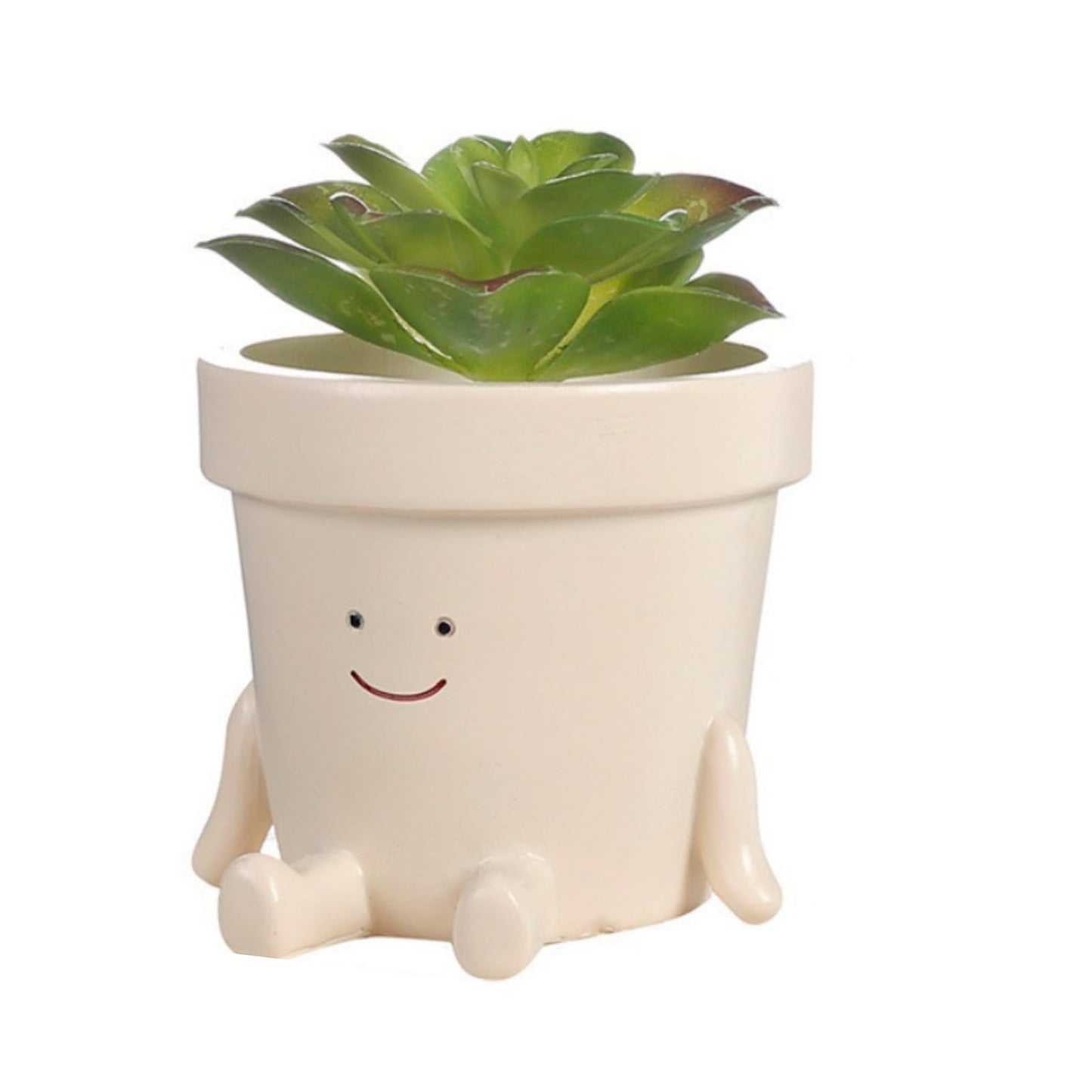 WINLDKFER Creative New Home Office Succulent Flower pots, Cute Rocking Chairs, Round face Sitting Flower pots, Plant Decorative Ornaments