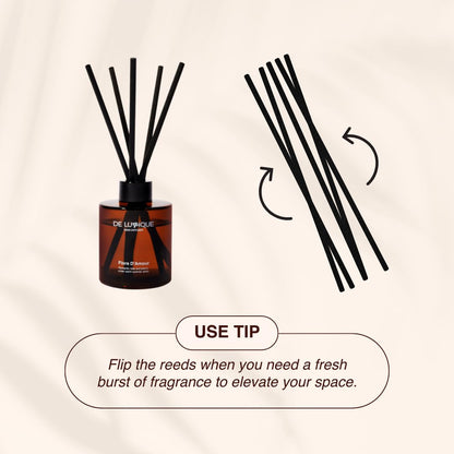 De Lumique Lush Orchard Reed Diffuser, Aromatherapy Diffuser with Essential Oils – Long-Lasting, Fruity Floral Scent for Relaxation – Reed Diffusers for Home Decor – 150ml