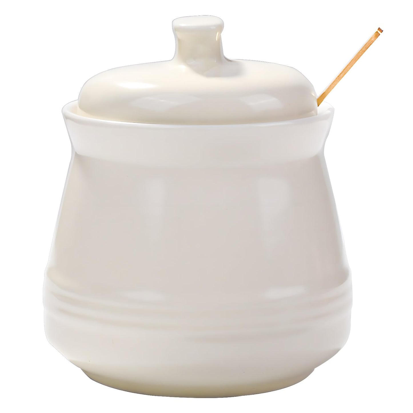 Sugar Bowl with Lid and Spoon, Ceramic Sugar Bowl,Multi-Function Sugar Container Spice Container Salt Jar Condiment Bowls Sugar Jar for Kitchen Storage Organization (Yellow)
