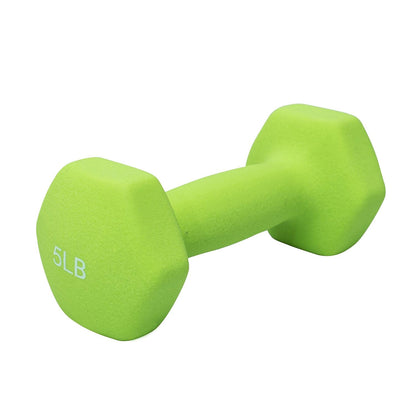FUXION Neoprene Dumbbell Hand Weights, Sets of 2 with Multiple Weight Options, Hexagon Non-Slip Weights for Home Gym Yoga Pilates Workout, Green