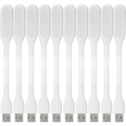 USB LED Light Lamp for Power Bank (10 PCS) Portable Eye Care Mini Night Light with Flexible Arm, USB Gooseneck Reading Lamps Book Light,Compatible for Desktop, Notebook Laptop (10-Black)