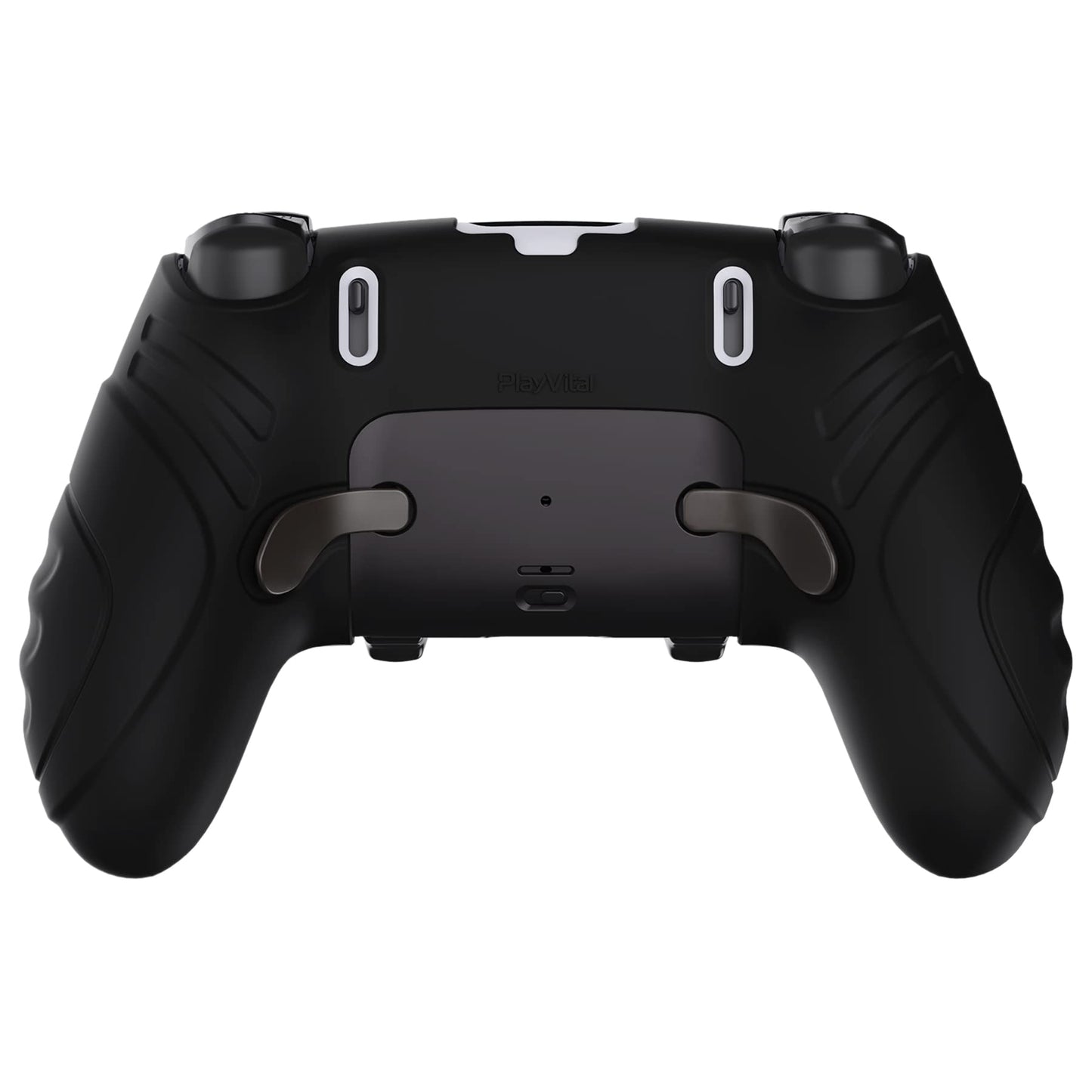 PlayVital Guardian Edition Anti-Slip Ergonomic Silicone Cover Case for ps5 Edge Controller, Soft Rubber Protector Skin for ps5 Edge Wireless Controller with Thumb Grip Caps - Black