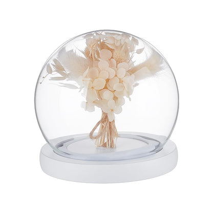 NBEADS Glass Display Dome Cloche, Eternal Flower Glass Dome Cover with Wood Base Anti-Shedding Design Arch Bell Jar Cloche for Centerpieces Plants Rocks Specimens Decorations Crafts, 4.5x4.7inch
