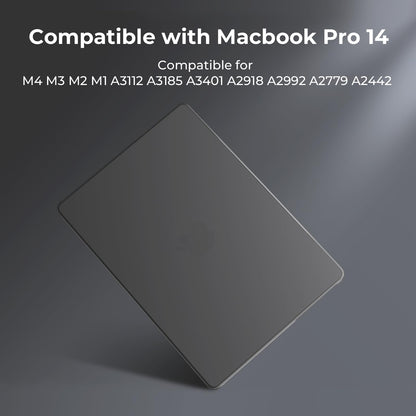 BlueSwan Case compatible with Macbook Pro 14 inch M4 M3 M2 M1 A3112 A3185 A3401 A2918 A2992 A2779 A2442, Released in 2021-2024, Matte Anti-fingerprint PP Protective Cover Shell, Frosted Black