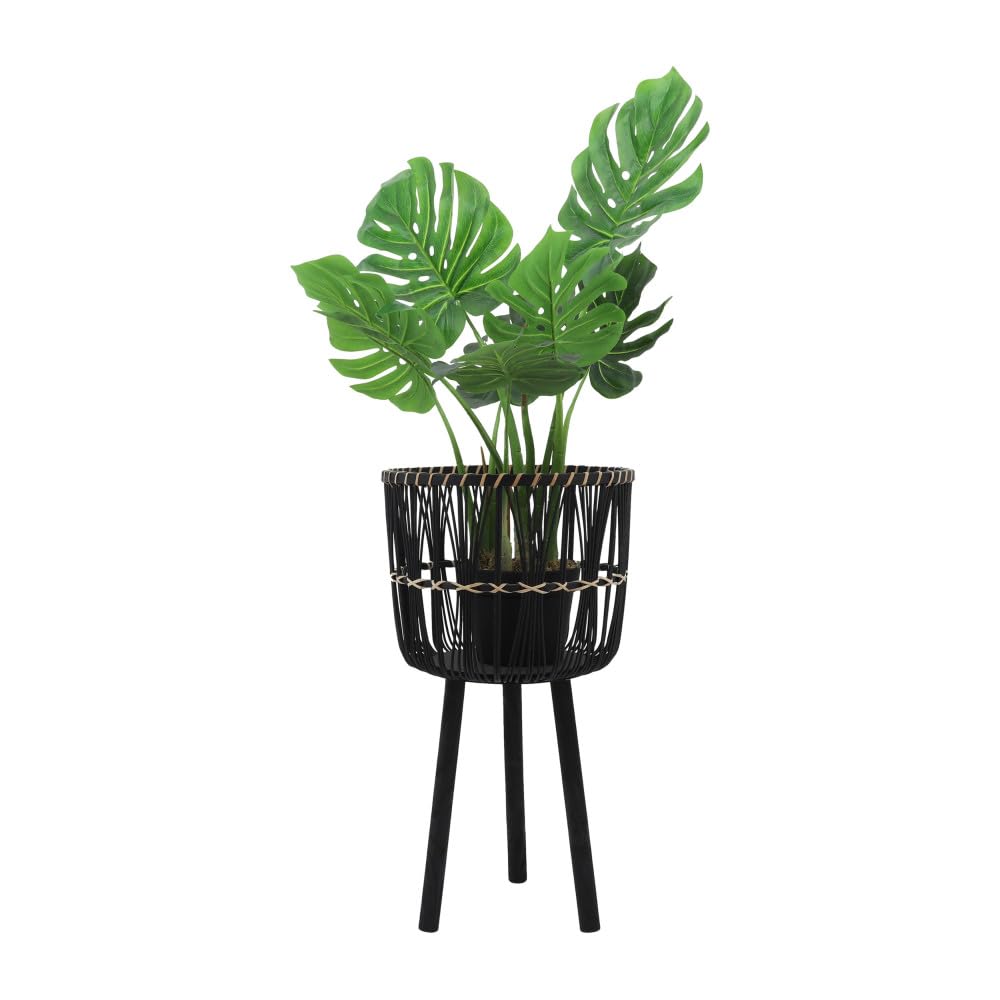 callmego Bamboo Planter Set with Stand for Indoor Plants and Succulents – Includes 11 Inch, 13 Inch, and 15 Inch Sizes