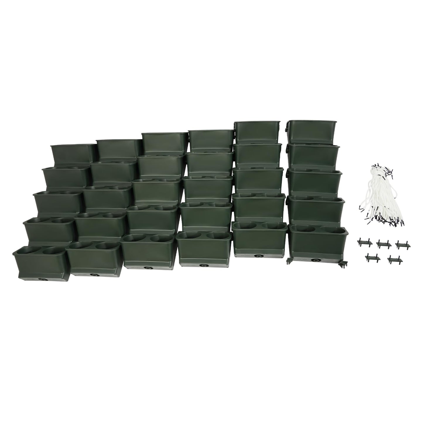 HOLMZCED 30 Pcs Wall Mounted Planter, Wall Flower Pot Holder Plastic Hanging Planter Vertical Wall Plant Container Green for Indoor Outdoor Plants