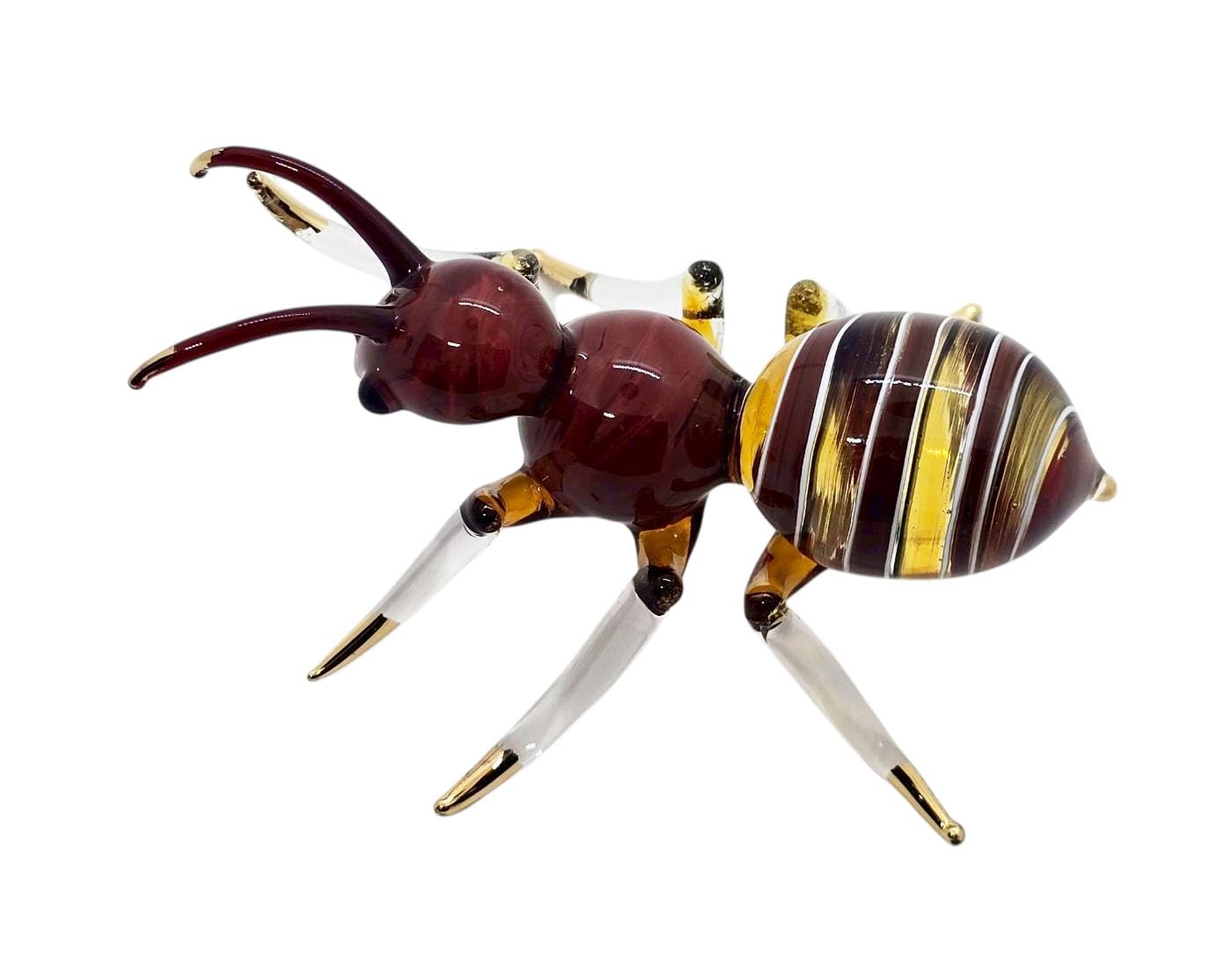 WitnyStore 4" Red Yellow Ant Formicidae Insect Blown Glass Figurine Premium Hand-Blown Statue Tabletop Decoration Unique Collectible for Adult Collectors Elegant Home Room Decor