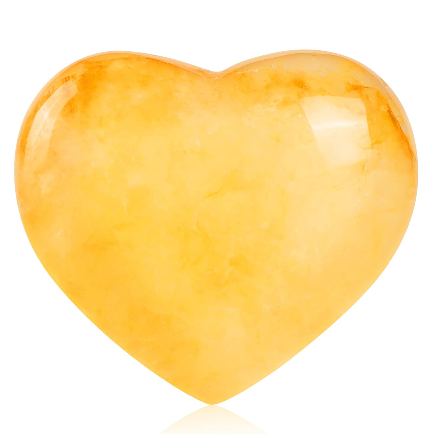 SMQ 60mm Citrine Crystal Heart Shaped Rock Worry Stone Hand Carved Polished Gemstone Pocket Palm Healing Crystal Chakra Love Stones for Balancing Reiki Healing Meditation