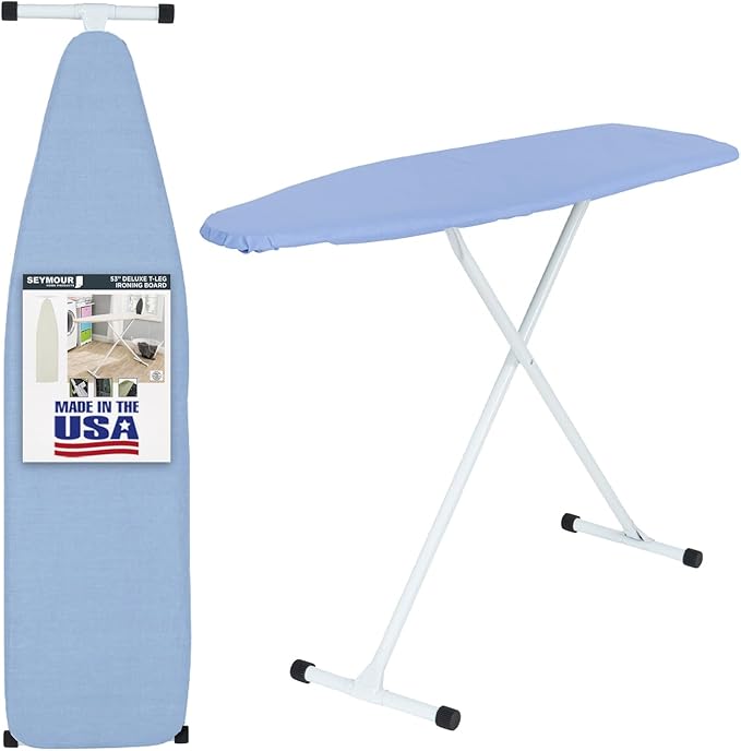 Full Size Ironing Board with Cover & Pad – USA-Made with Enhanced Grip Feet