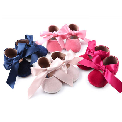 RVROVIC Baby Girls Ballerina Mary Jane Flats Toddler Girl Princess Dress Shoes Soft Infant Crib Shoes(12-18 Months Toddler,1-Beige)
