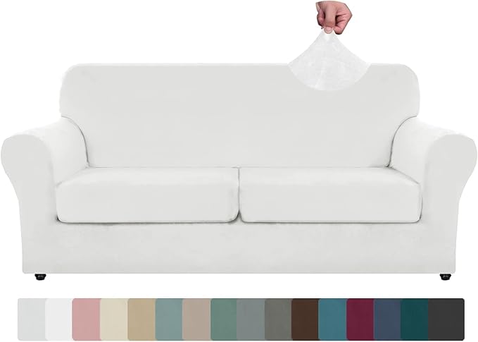 ZNSAYOTX Oversized Velvet 3 Piece Couch Cover