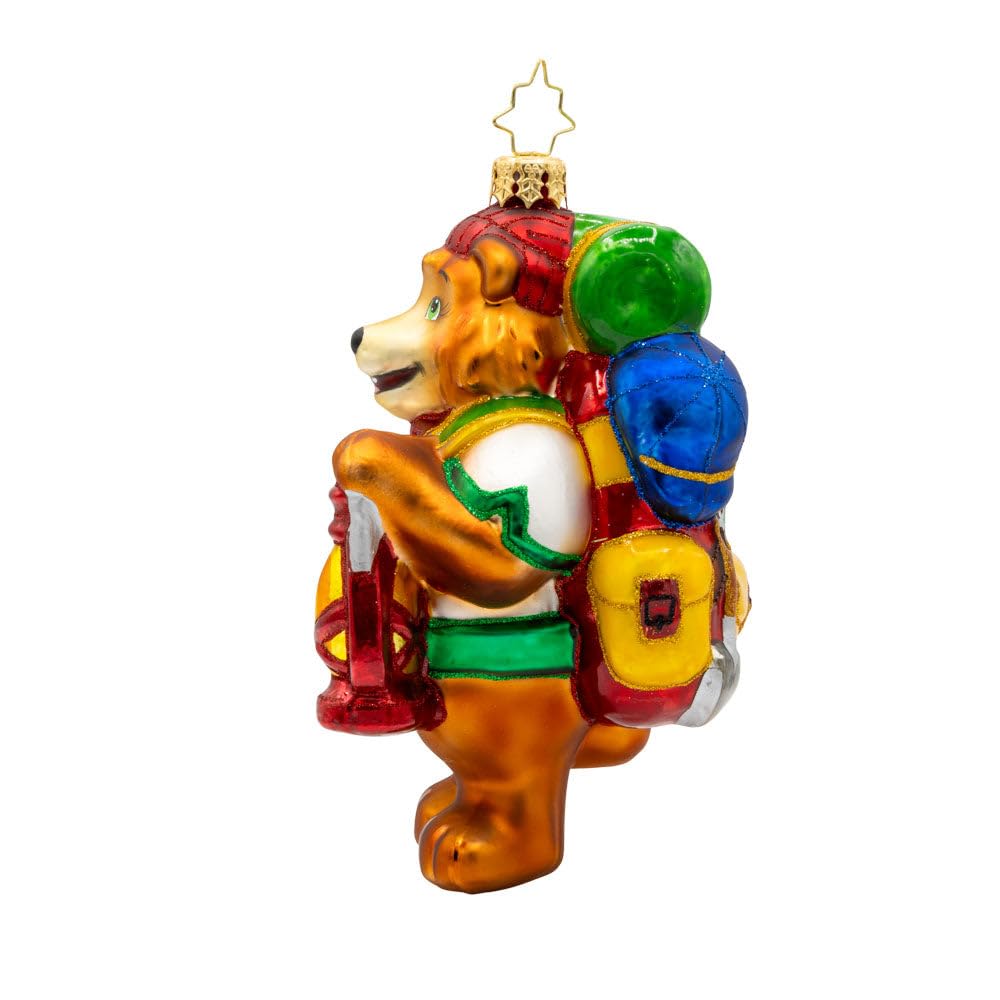 Christopher Radko Hand-Crafted European Glass Christmas Tree Decorative Ornament, Wilderness Wanderer Bear