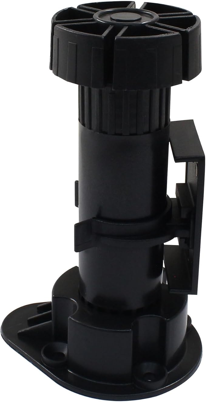 Jiozermi 4 Pack Black Plastic Cabinet Legs, Adjustable Furniture Feet