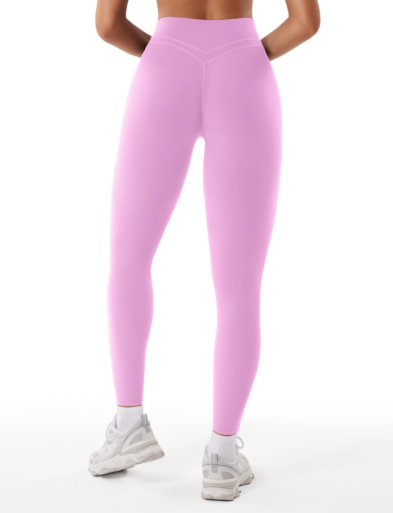 VOYJOY Womens Scrunch Workout Leggings Compression Butt Lifting Mid High Waist 26 Inches Seamless V Back Yoga Pants