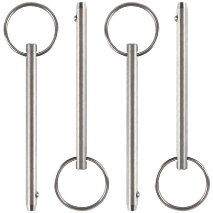 4 Pack Quick Release Pin, Diameter 1/4"(6.3mm), Overall Length 3.75"(95mm), Usable Length 3"(76mm), Full 316 Stainless Steel, Bimini Top Pin, Marine Hardware