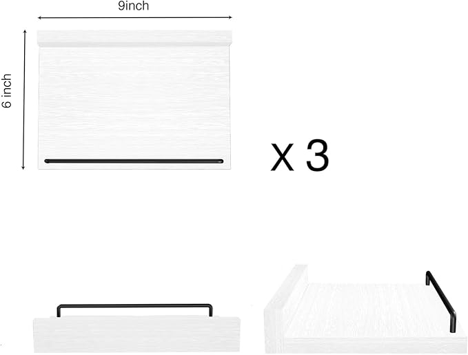 RYOFOBETTO Small Floating Shelf, 6X9 Inches Farmhouse Wall Shelves