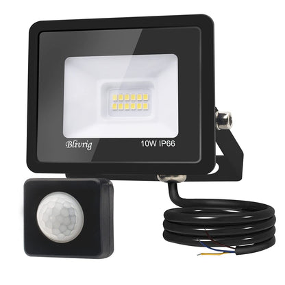 Security Lights Outdoor Motion Sensor, 10W Floodlights with Sensor 1000LM Warm White 3500K Daylight IP66 Waterproof Outdoor Led Light with Motion Sensor for Garden, Garage, Backyard, Courtyard