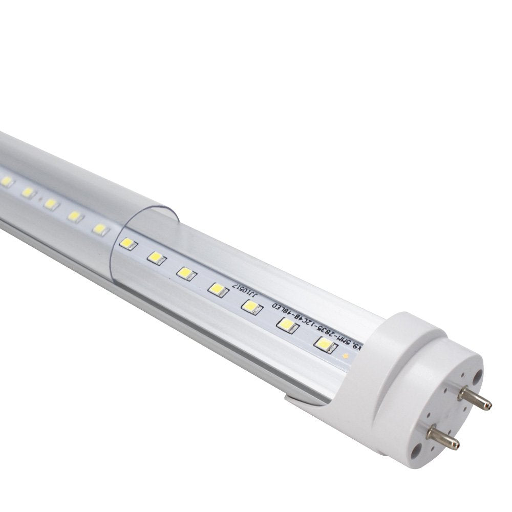 LightingWill LED T8 Light Tube 3FT, Daylight White 5000K, Dual-End Powered Ballast Bypass, 1600Lumens 15W (32W Fluorescent Equivalent), Clear Cover, AC85-265V Lighting Tube Fixtures, 4 Pack