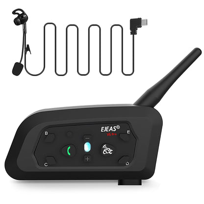 EJEAS V6C Referee Bluetooth Intercom, 2-Way 1200M Professional Referee Headset Communication System with Armband and Right Earpiece for Football and Handball Sports (2PCS)
