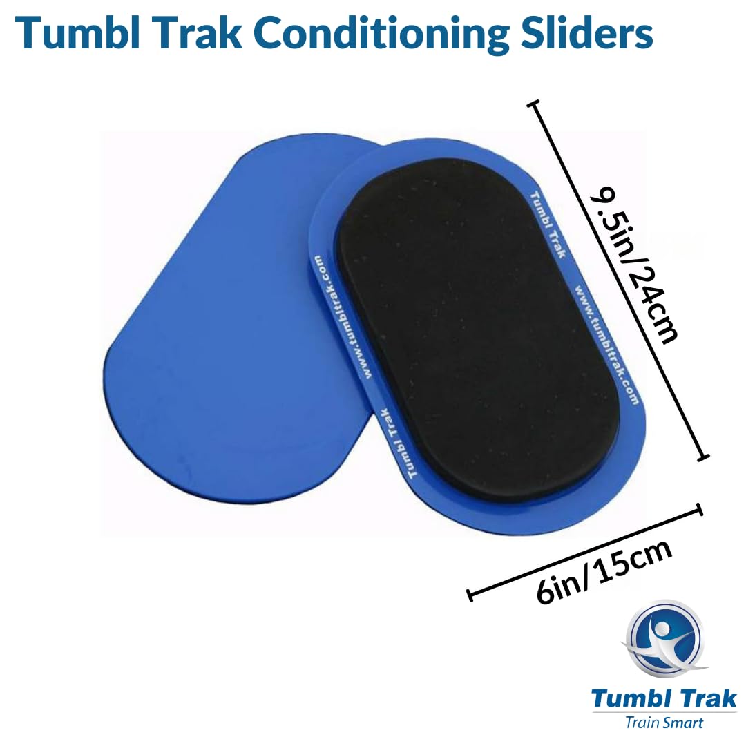 Tumbl Trak Smooth Sliding Sliders with Comfortable Top, Pair (for Carpet Floors) Blue(Small -Pair), 9 in