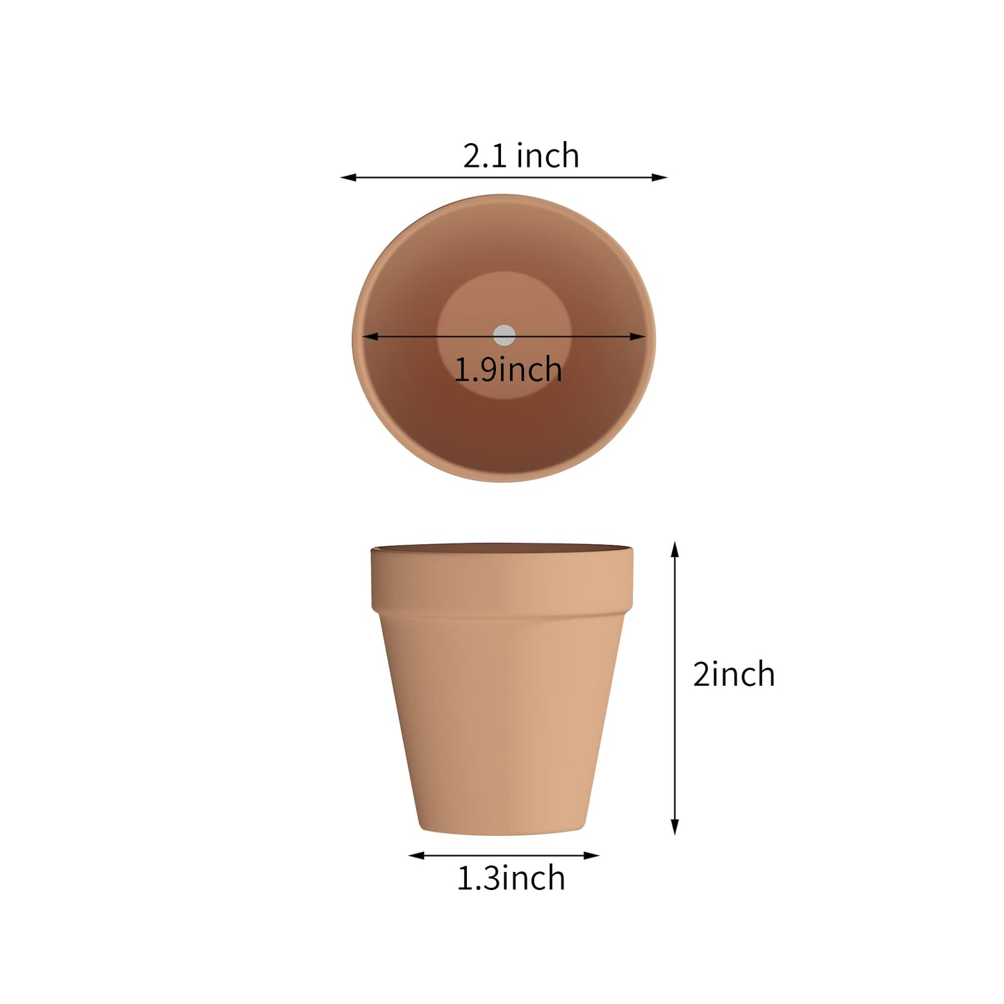 Fcacti 36 Pcs Small Mini Clay Pots 2.1'' Terracotta Pot Clay Ceramic Pottery Planter Cactus Flower Pots Succulent Nursery Pots- Great for Window Boxes, Cactus, Plants, Crafts, Wedding Favors