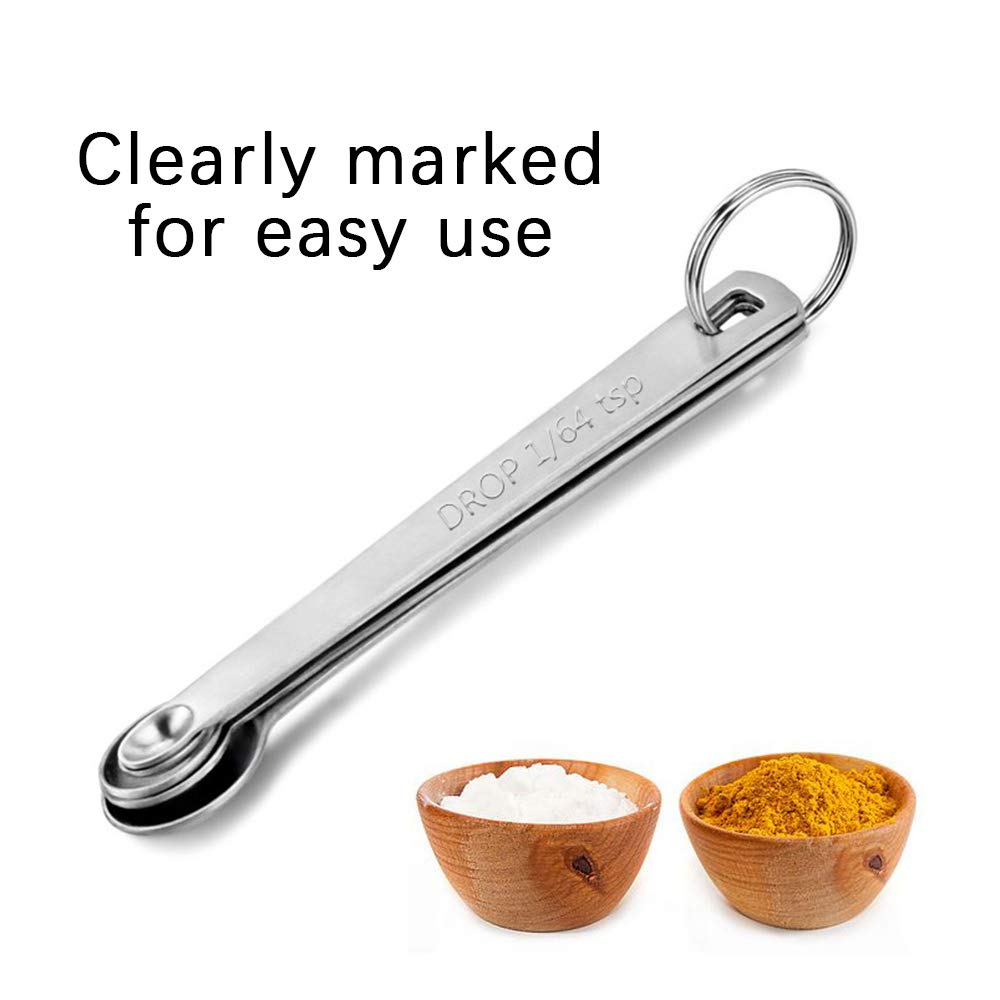 BERYLER 4Pack Mini Measuring Spoons Set, Heavy Duty Stainless Steel Teaspoon for Cooking and Baking, Suitable for Small Amount of Dry or Liquid Ingredients and Spices